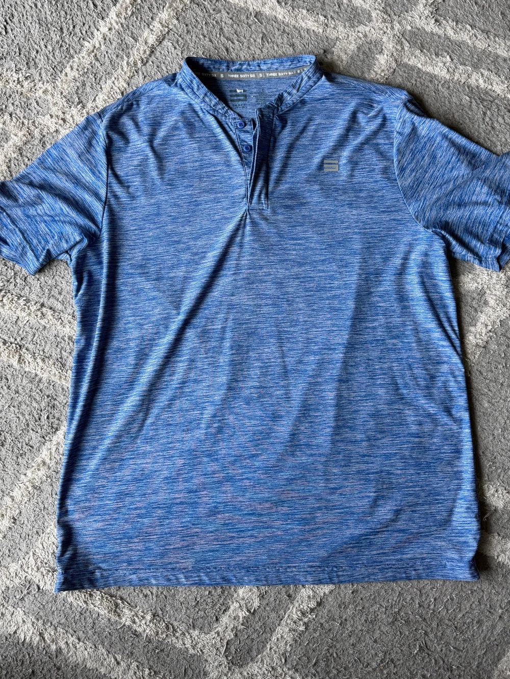 Men's Blue Heathered Henley Polo - G-STAR RAW